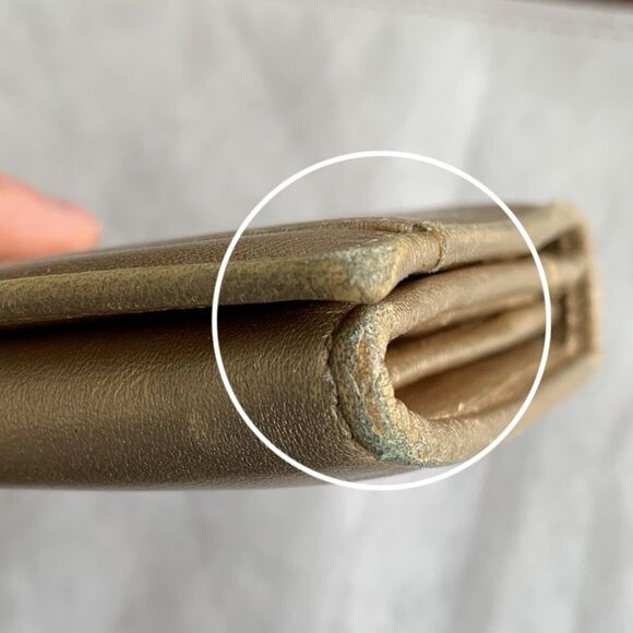 Jimmy Choo Gold Leather Glitter Bifold Metallic Long Wallet Authentic with COA - Picture 9 of 11